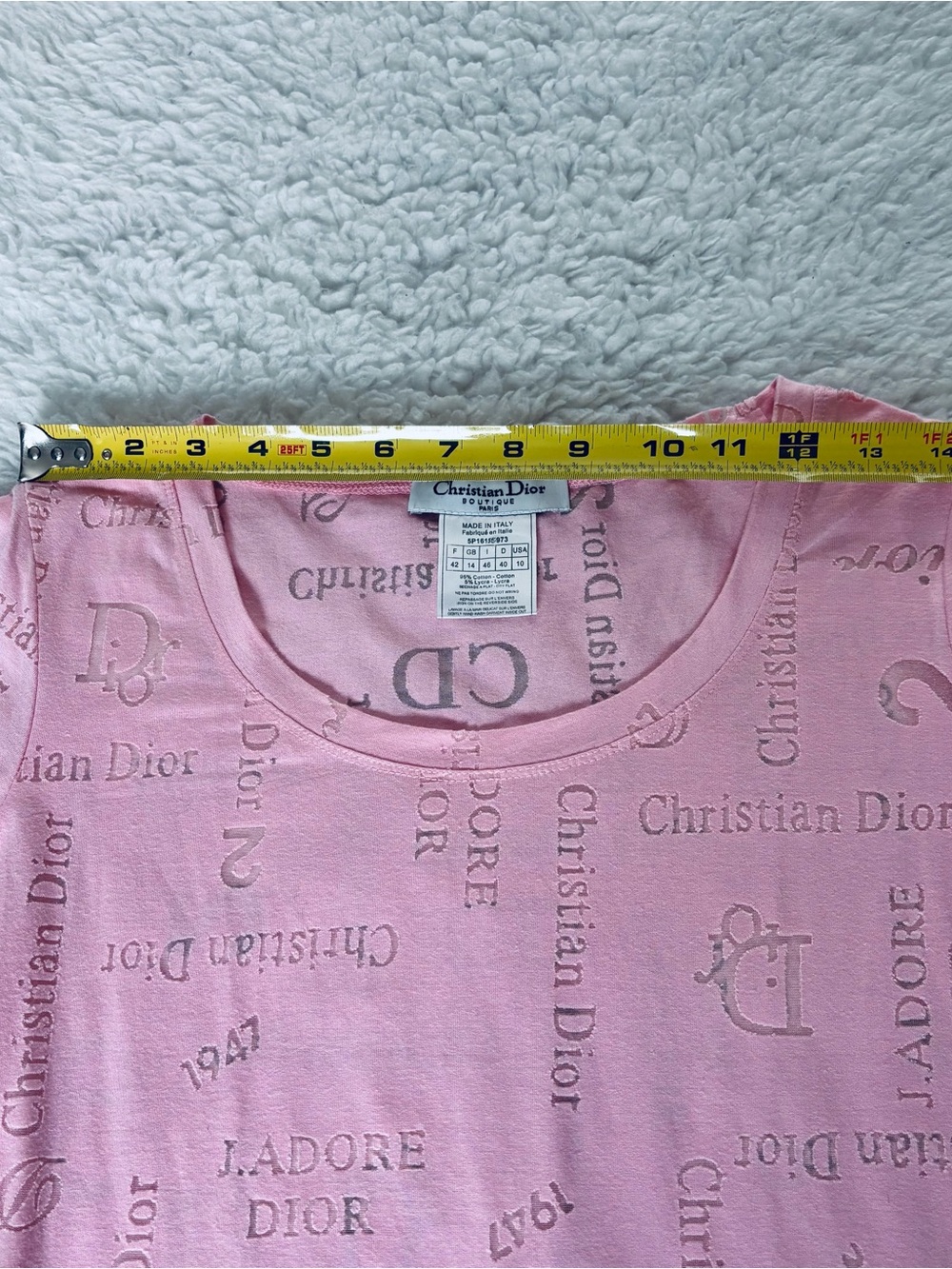 Christian Dior Pink Logo Silhouette Vintage Tee Sz EU42 US S-M - Picture 10 of 16